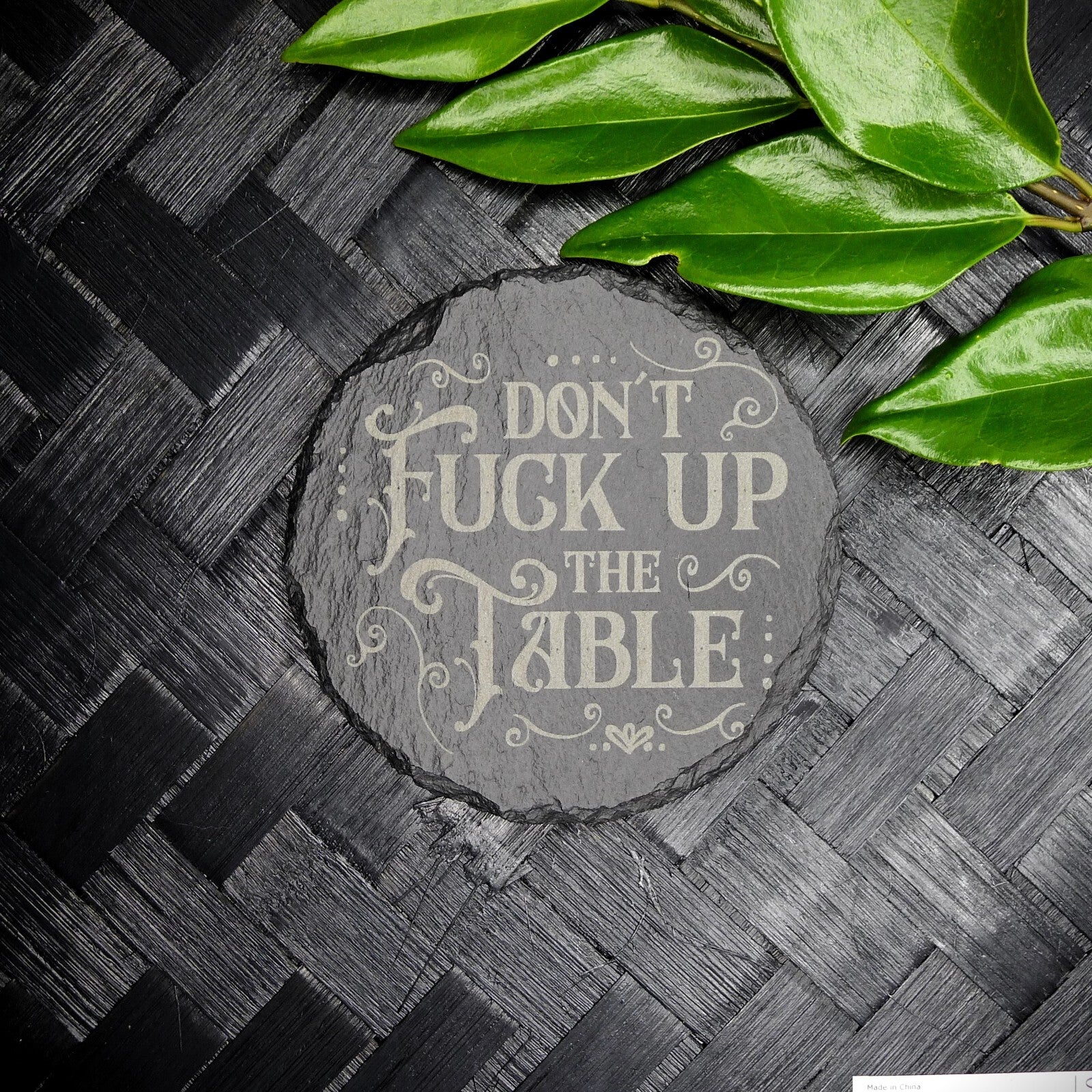 Don't F Up the Table Coaster Set Funny Home Decor Brand New Laser Engraved