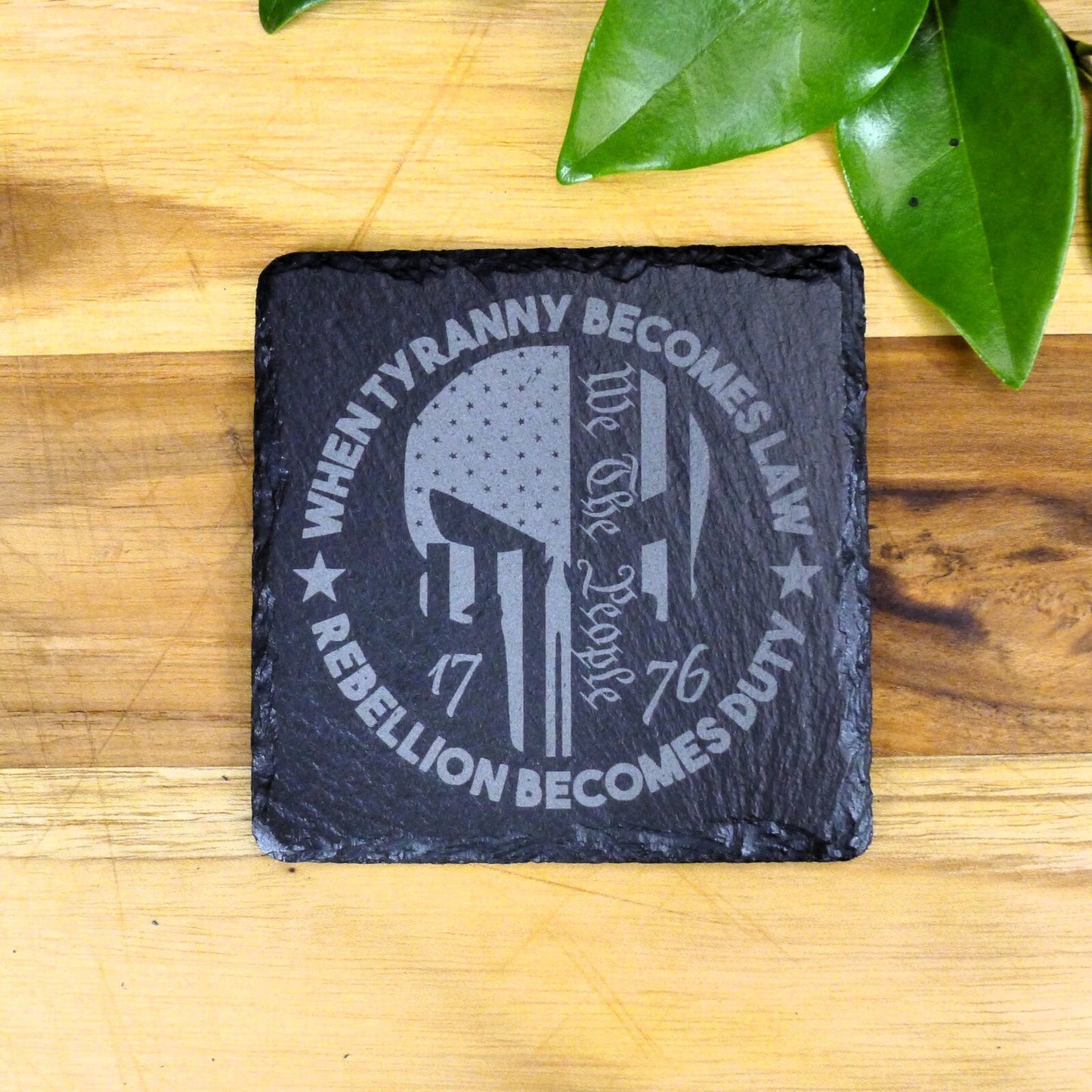 Patriotic 1776 America Flag Slate Coaster Set Brand New Hand Made Laser Engraved
