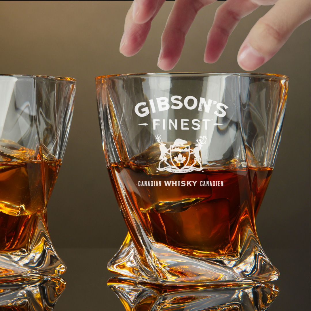 Custom Engraved Gibson's Finest Canadian Whisky Glass – 10 oz Twisted Rocks