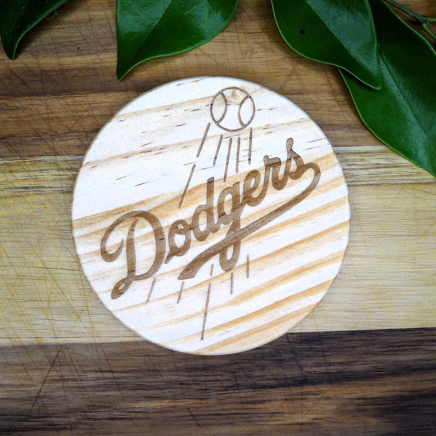 Los Angeles LA Dodgers Coaster Set MLB Brand New Laser Engraved Wood Hand Made 
