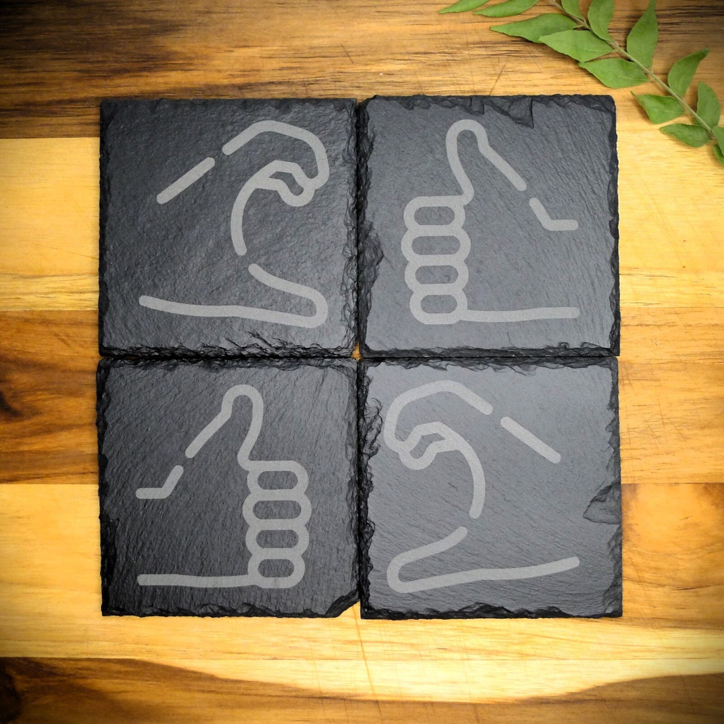 Friendzone Slate Coaster Set – Brand New Laser Engraved Hand Made Home Decor