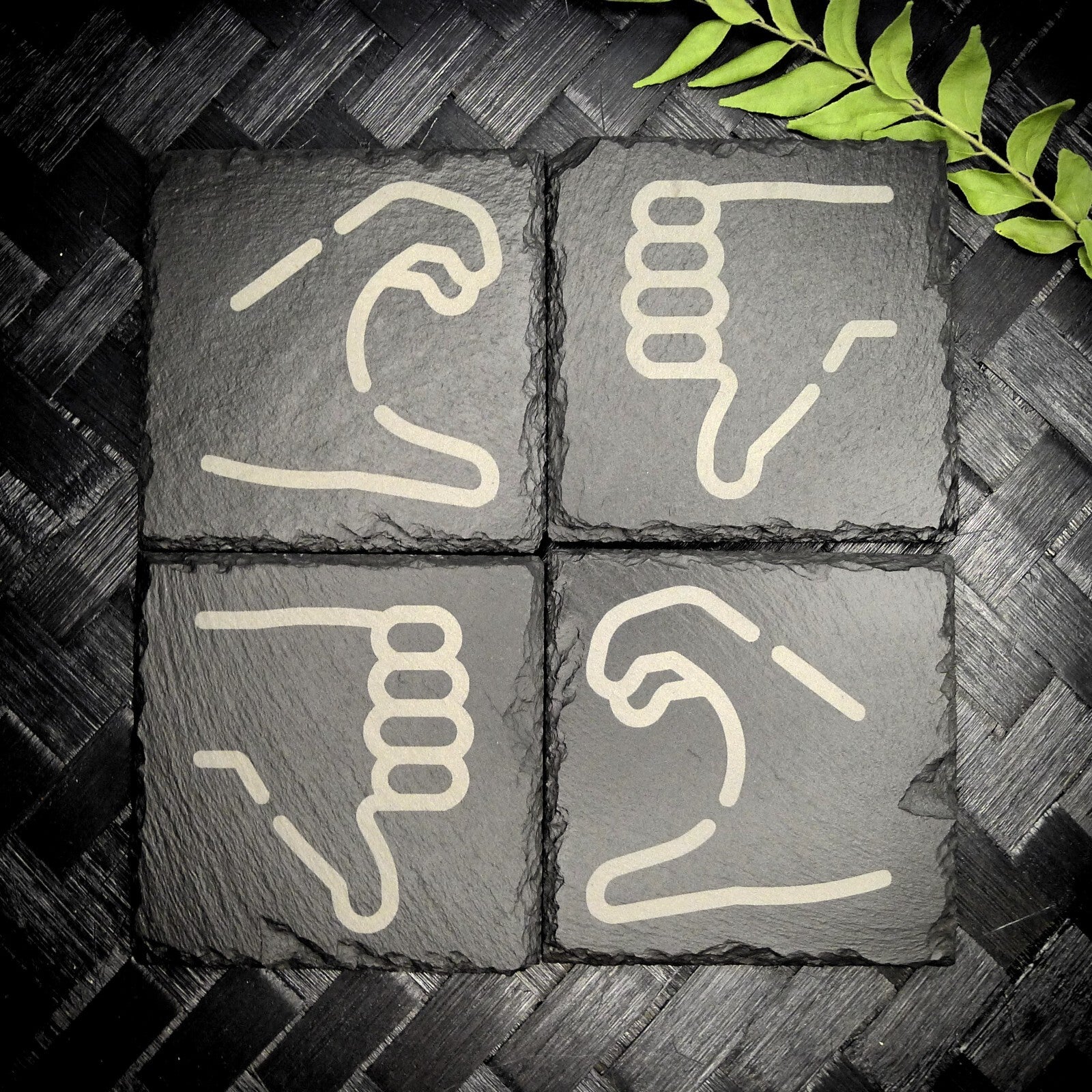 Friendzone Slate Coaster Set – Brand New Laser Engraved Hand Made Home Decor