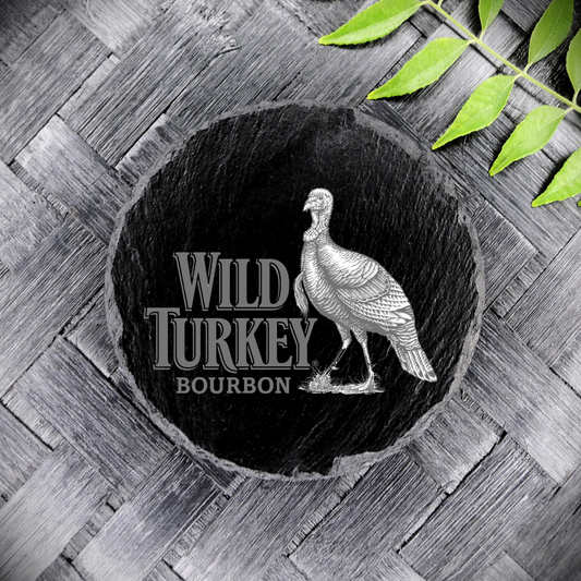 Wild Turkey Bourbon Whiskey Slate Coaster Brand New Handcrafted Laser Engraved