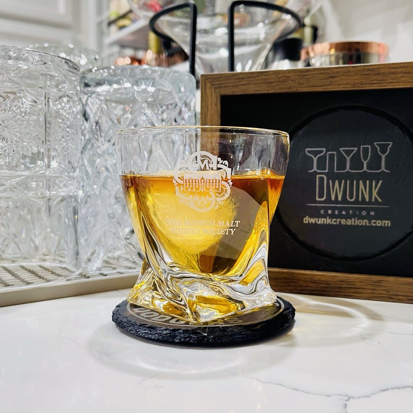 Custom Engraved The Scotch Malt Whisky Society Whiskey Glass – 10 oz Twisted
