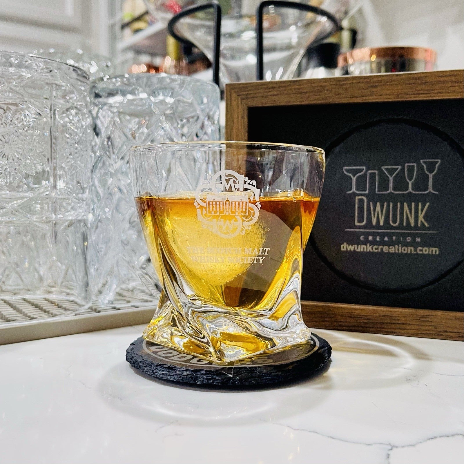 Custom Engraved The Scotch Malt Whisky Society Whiskey Glass – 10 oz Twisted