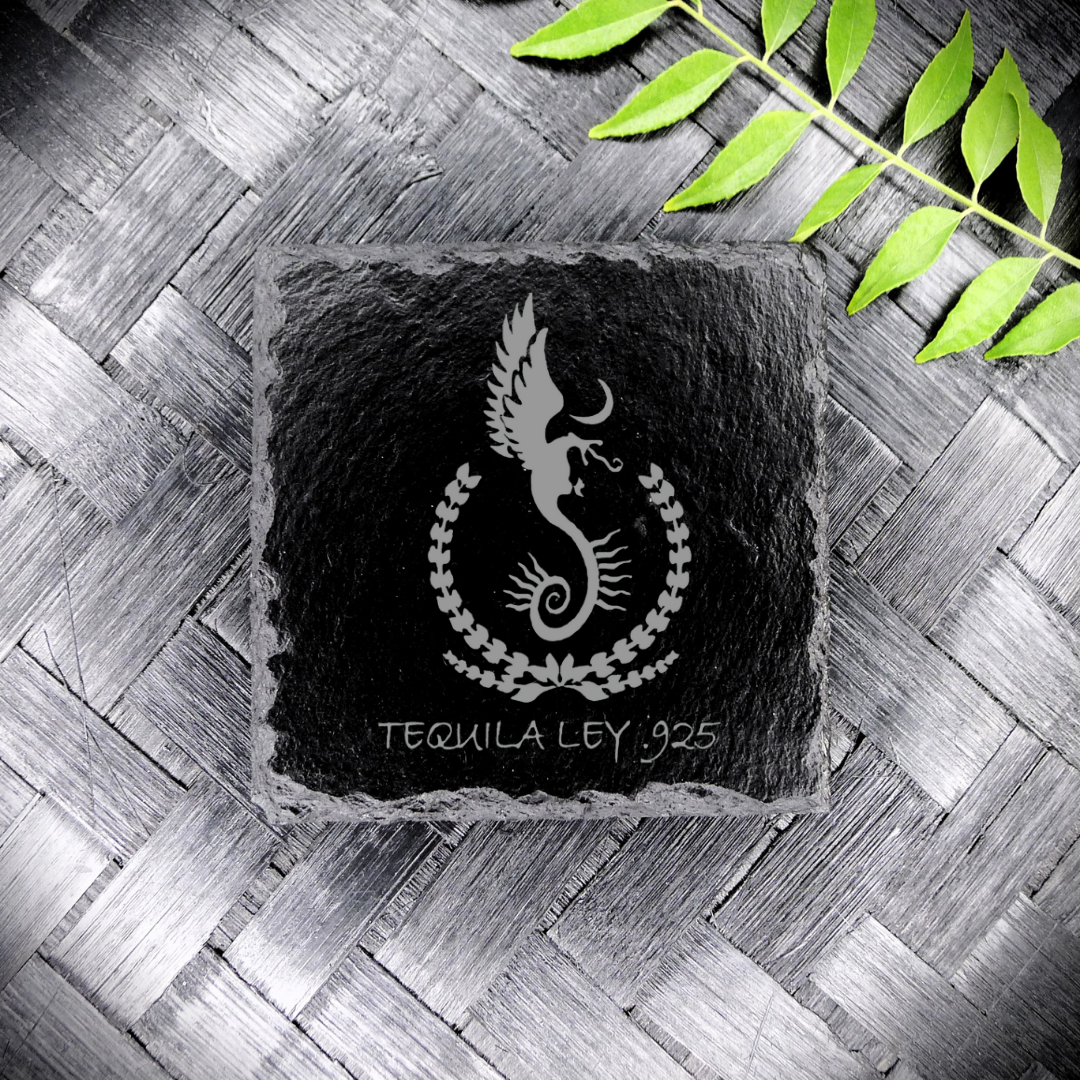 Ley .925 Tequila Slate Coaster Brand New Handcrafted Laser Engraved Square