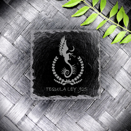Ley .925 Tequila Slate Coaster Brand New Handcrafted Laser Engraved Square