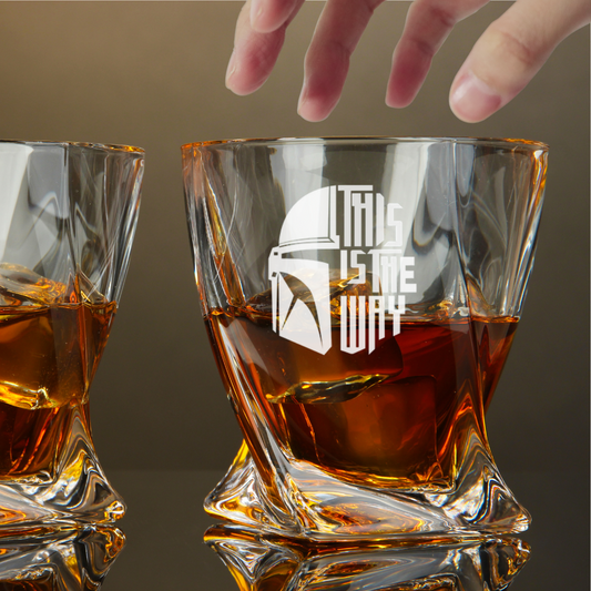 Custom Engraved This Is The Way Whiskey Glass – 10 oz Twisted Rocks Glass