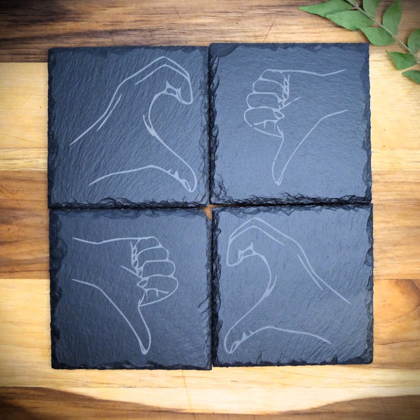 Friendzone Slate Coaster Set – Brand New Laser Engraved Hand Made Home Decor
