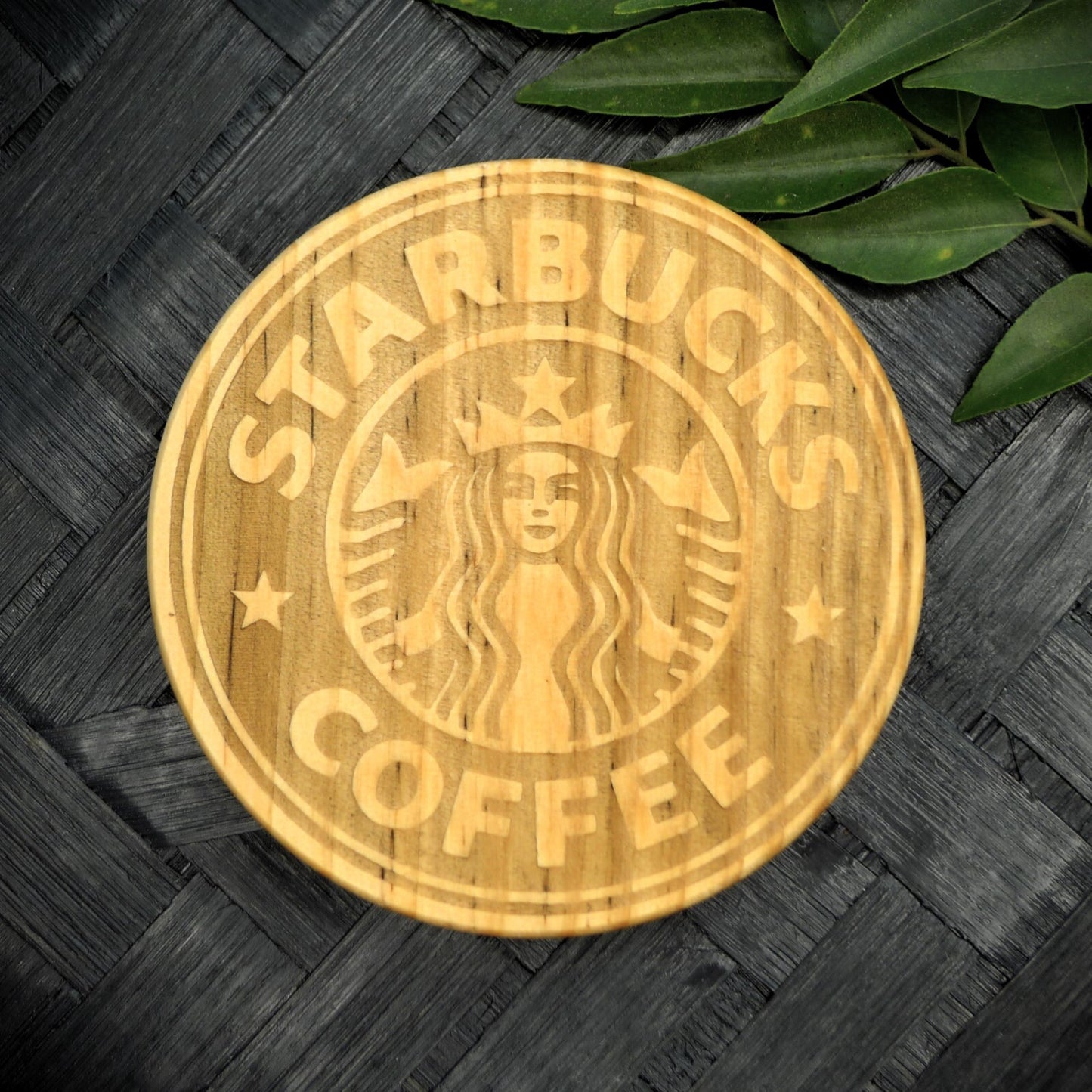 Starbucks Siren Coaster Set - Brand New Hand Made Laser Engraved Rustic Fan Art