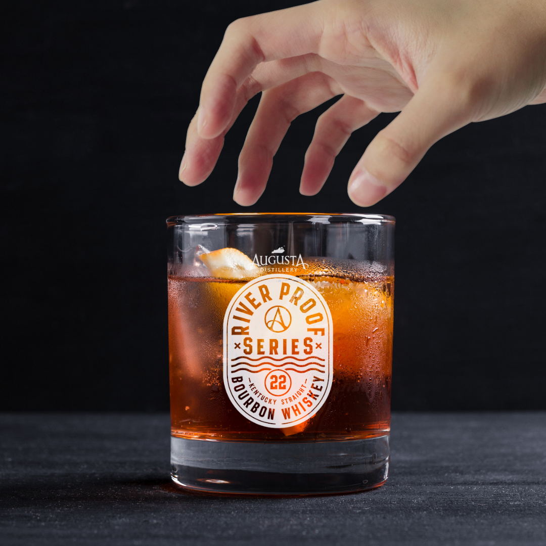 Custom Engraved River Proof Series Bourbon Whiskey Glass – 11 oz Standard Rocks