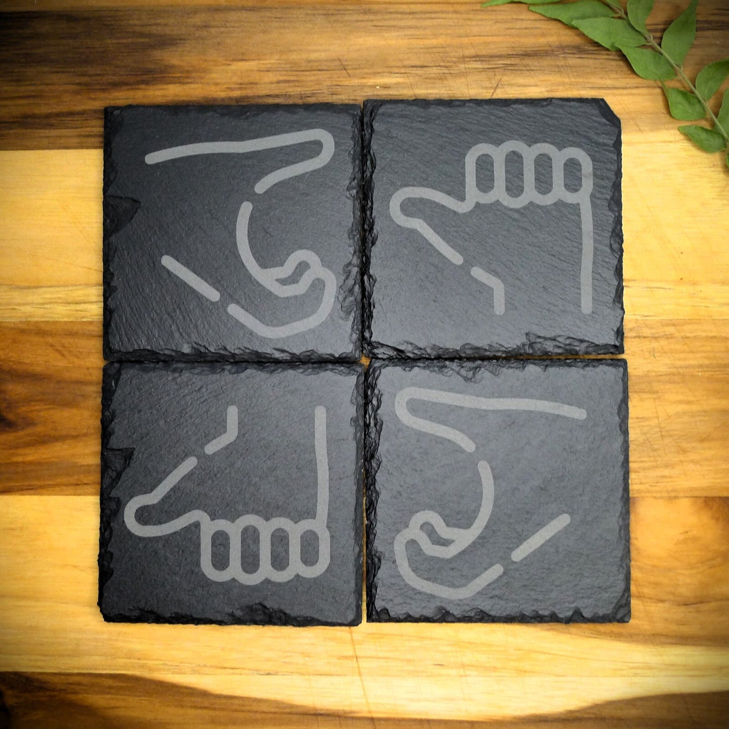 Friendzone Slate Coaster Set – Brand New Laser Engraved Hand Made Home Decor