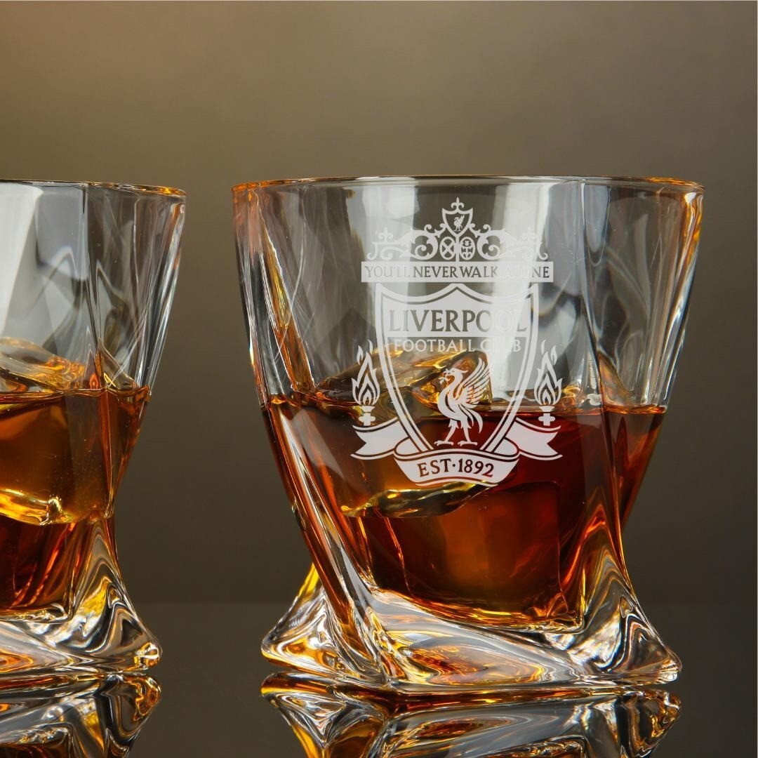 Custom Engraved Whiskey Glass 10 oz Twisted Personalized Bourbon Scotch Cocktail