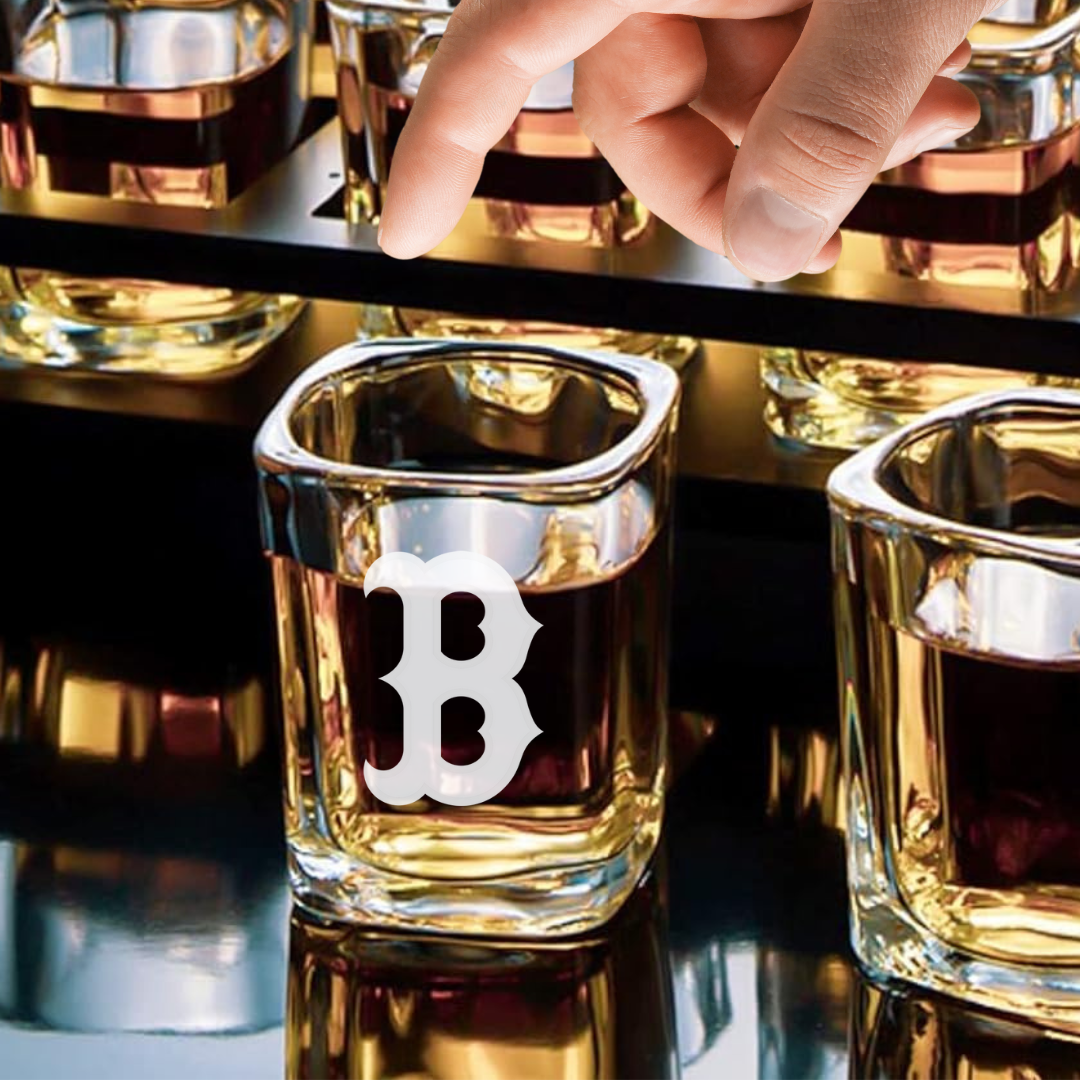 Custom Engraved Red Sox Shot Glass – 2.2 oz Square Shot Glass