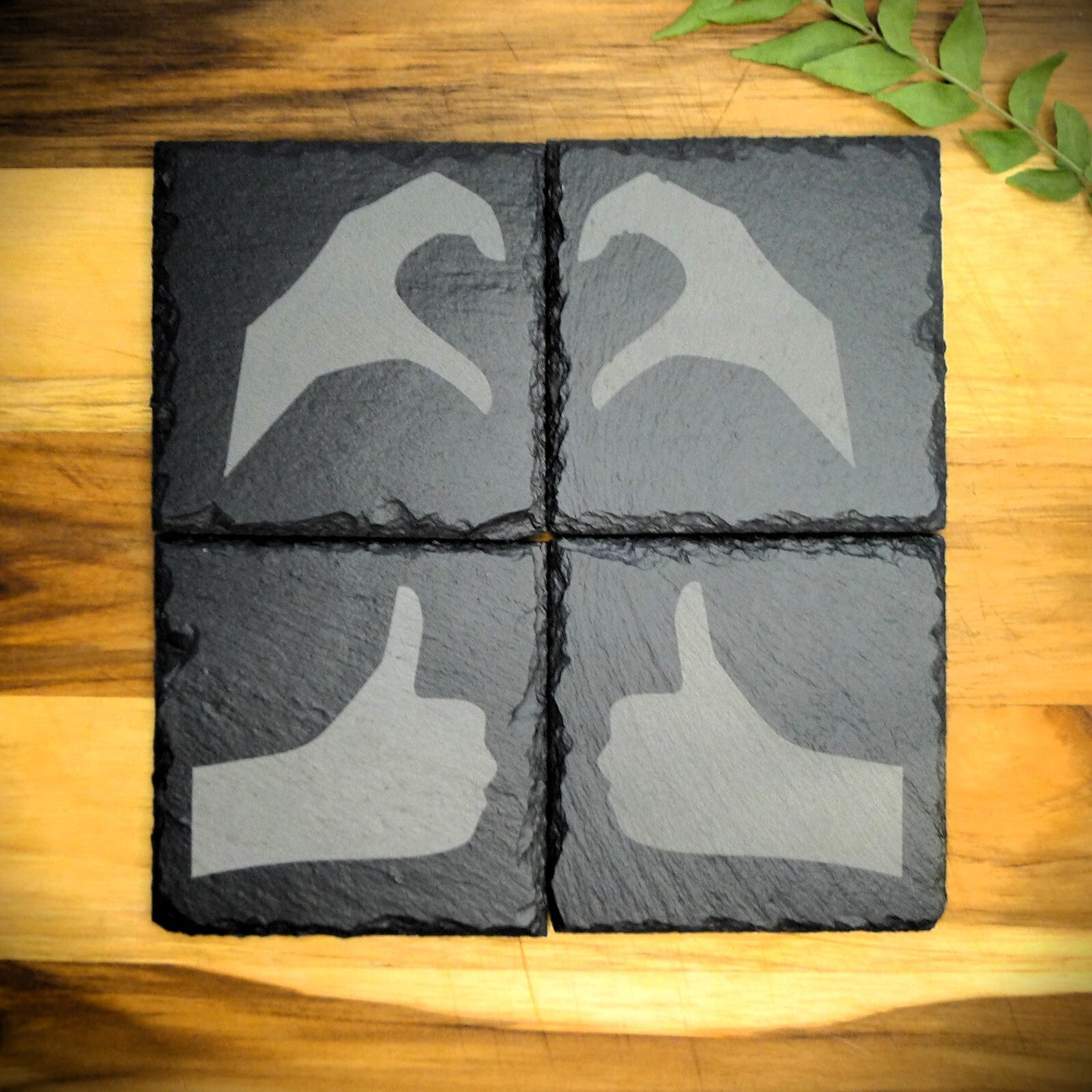 Friendzone Slate Coaster Set – Brand New Laser Engraved Hand Made Home Decor
