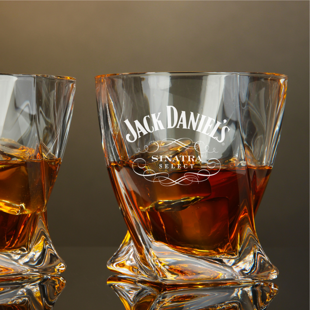 Custom Engraved Jack Daniels Sinatra Select Whiskey Glass – 10 oz Twisted Rocks