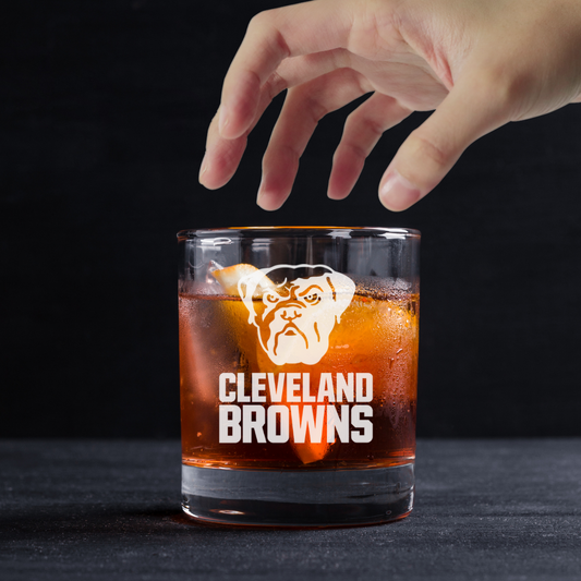 Custom Engraved Cleveland Browns Whiskey Glass – 11 oz Rocks Glass