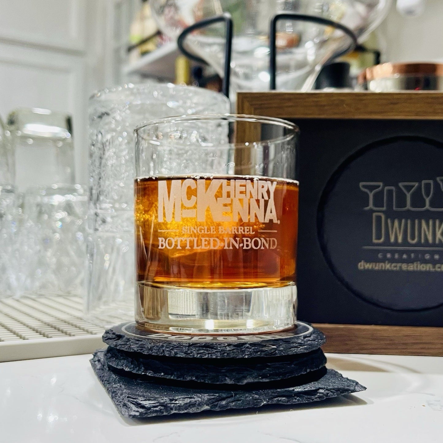 Custom Engraved Henry McKenna Whiskey Glass – 11 oz Standard Rocks Glass
