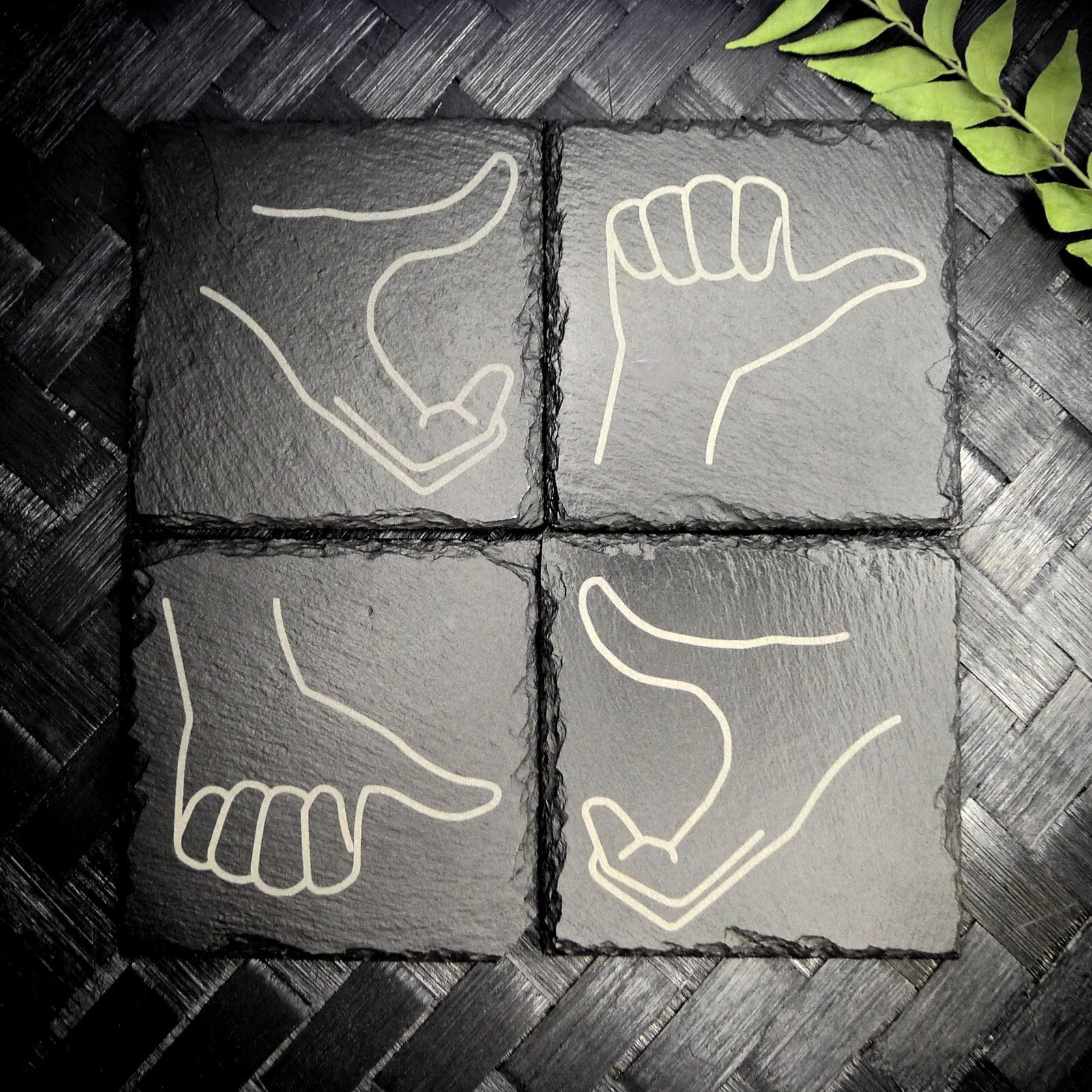 Friendzone Slate Coaster Set – Brand New Laser Engraved Hand Made Home Decor