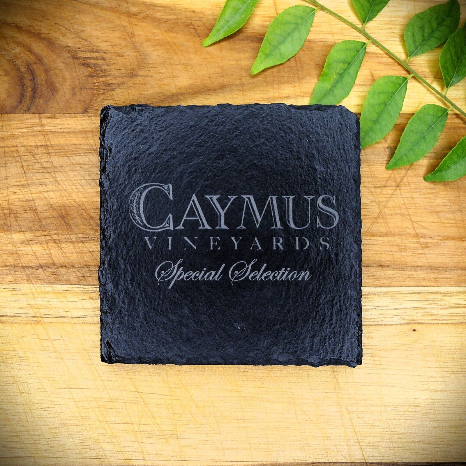 Caymus Vineyards Slate Coaster Brand New Handcrafted Laser Engraved Square
