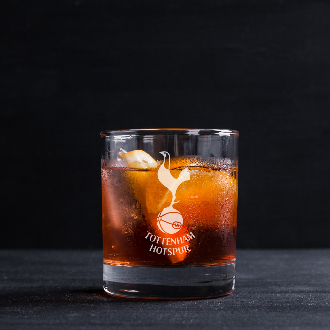 Custom Engraved Tottenham Hotspur Whiskey Glass – 11 oz Standard Rocks Glass NEW