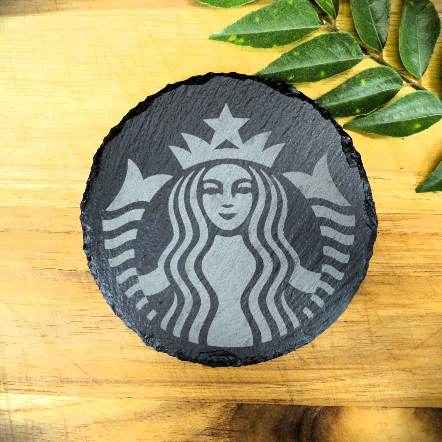 Starbucks Siren Slate Coaster Set - Brand New Laser Engraved Hand Made Fan Art