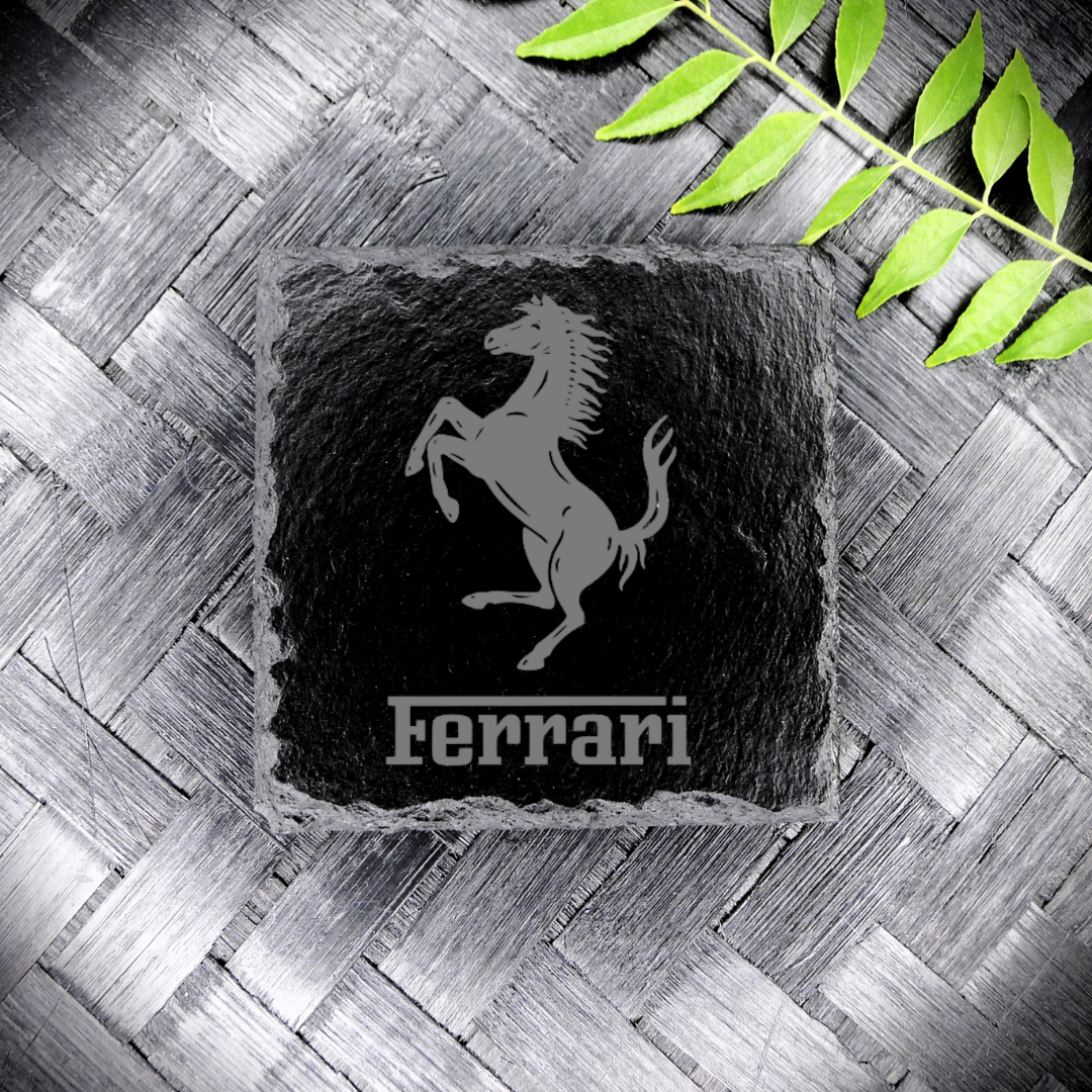 Ferrari Slate Coaster Brand New Handcrafted Laser Engraved Square