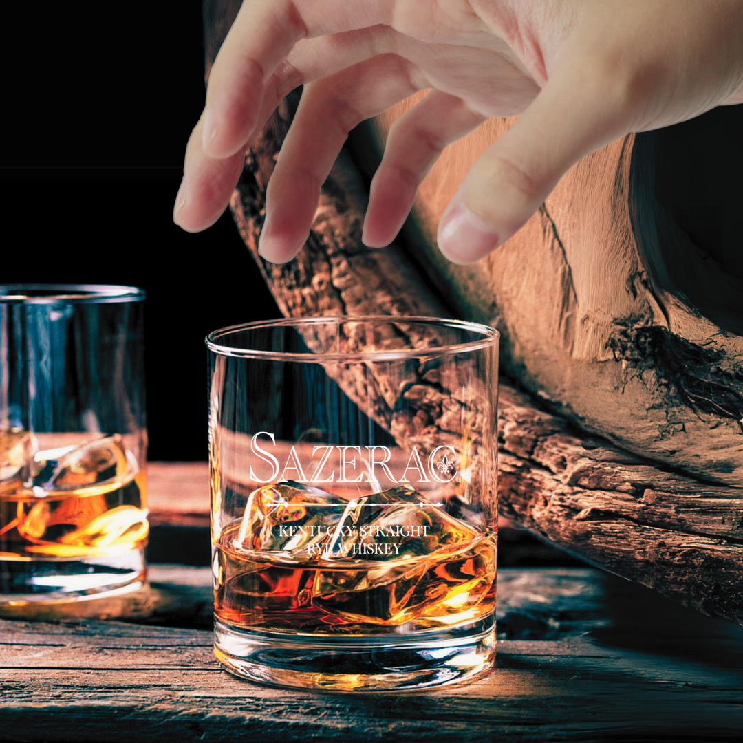 Custom Engraved Sazerac Rye Whiskey Glass – 7 oz Rocks Glass