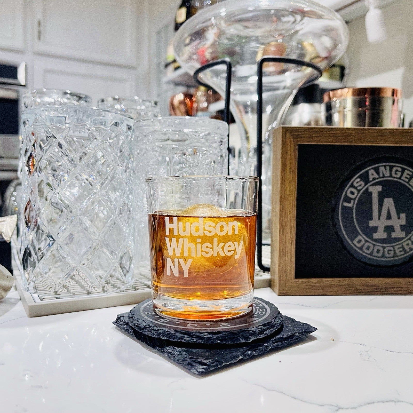 Custom Engraved Hudson Whiskey NY Glass – 7 oz Standard Rocks Glass