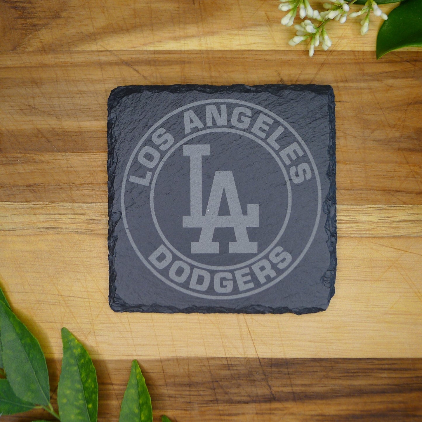 Los Angeles LA Dodgers Coaster Set MLB Brand New Laser Engraved Stone Hand Made