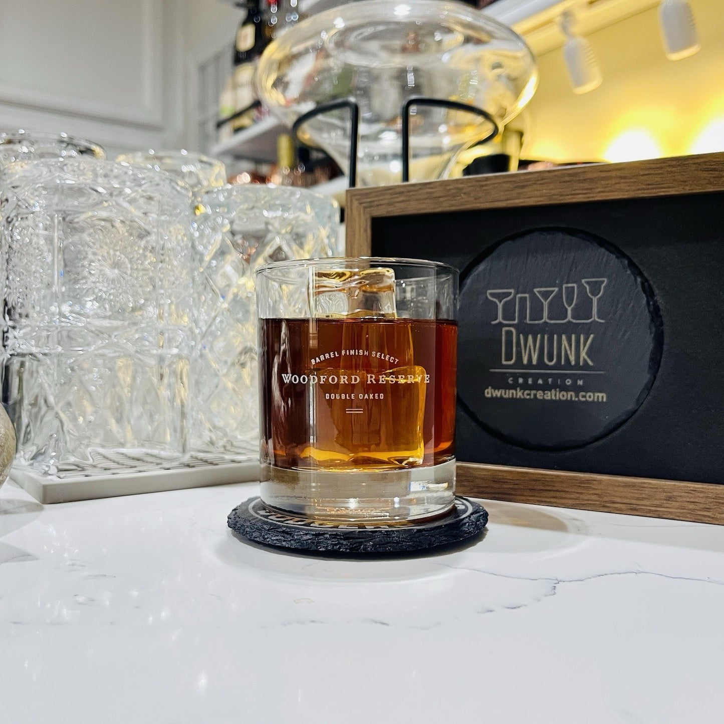 Custom Engraved Woodford Reserve Double  Oaked Whiskey Glass – 11 oz Rocks