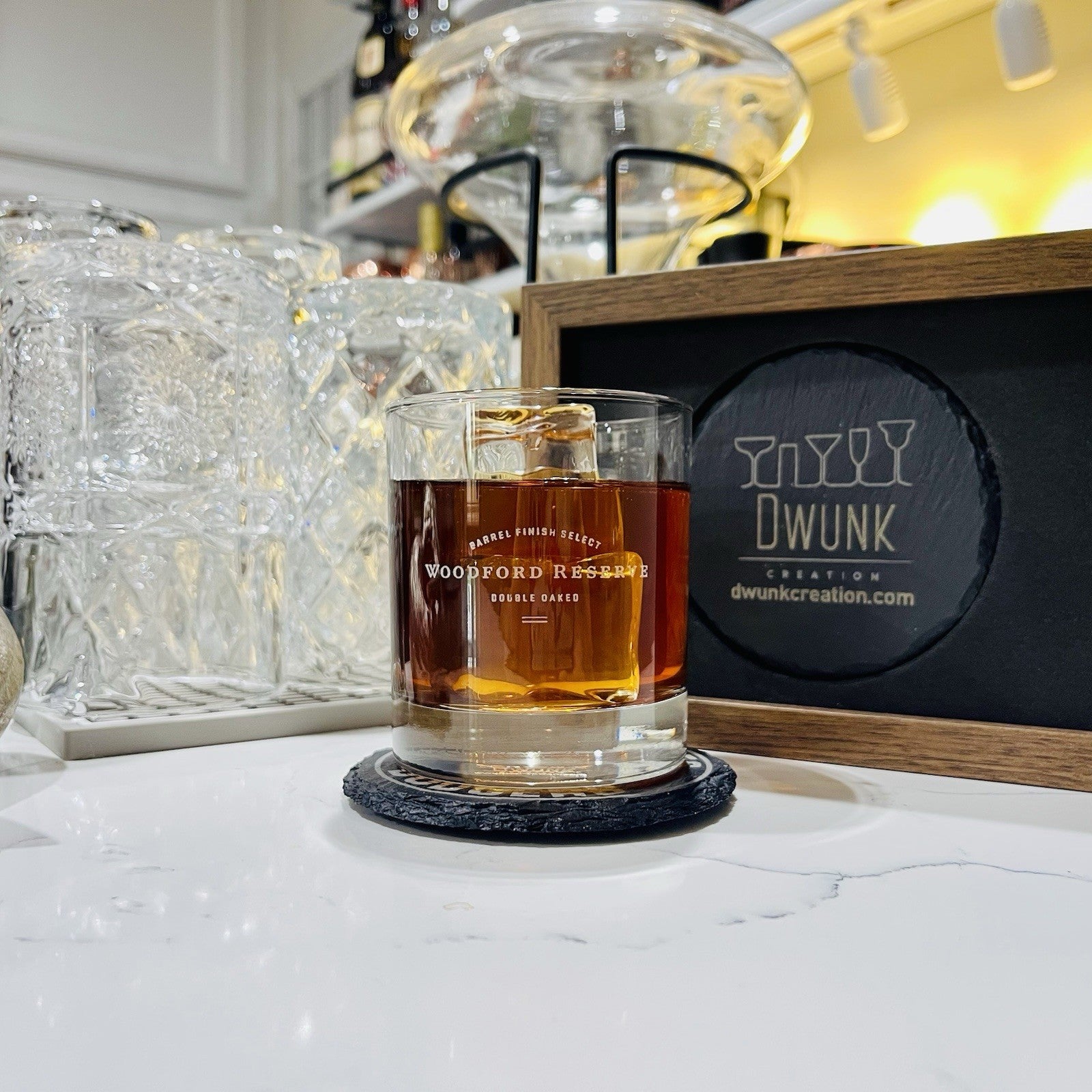 Custom Engraved Woodford Reserve Double  Oaked Whiskey Glass – 11 oz Rocks