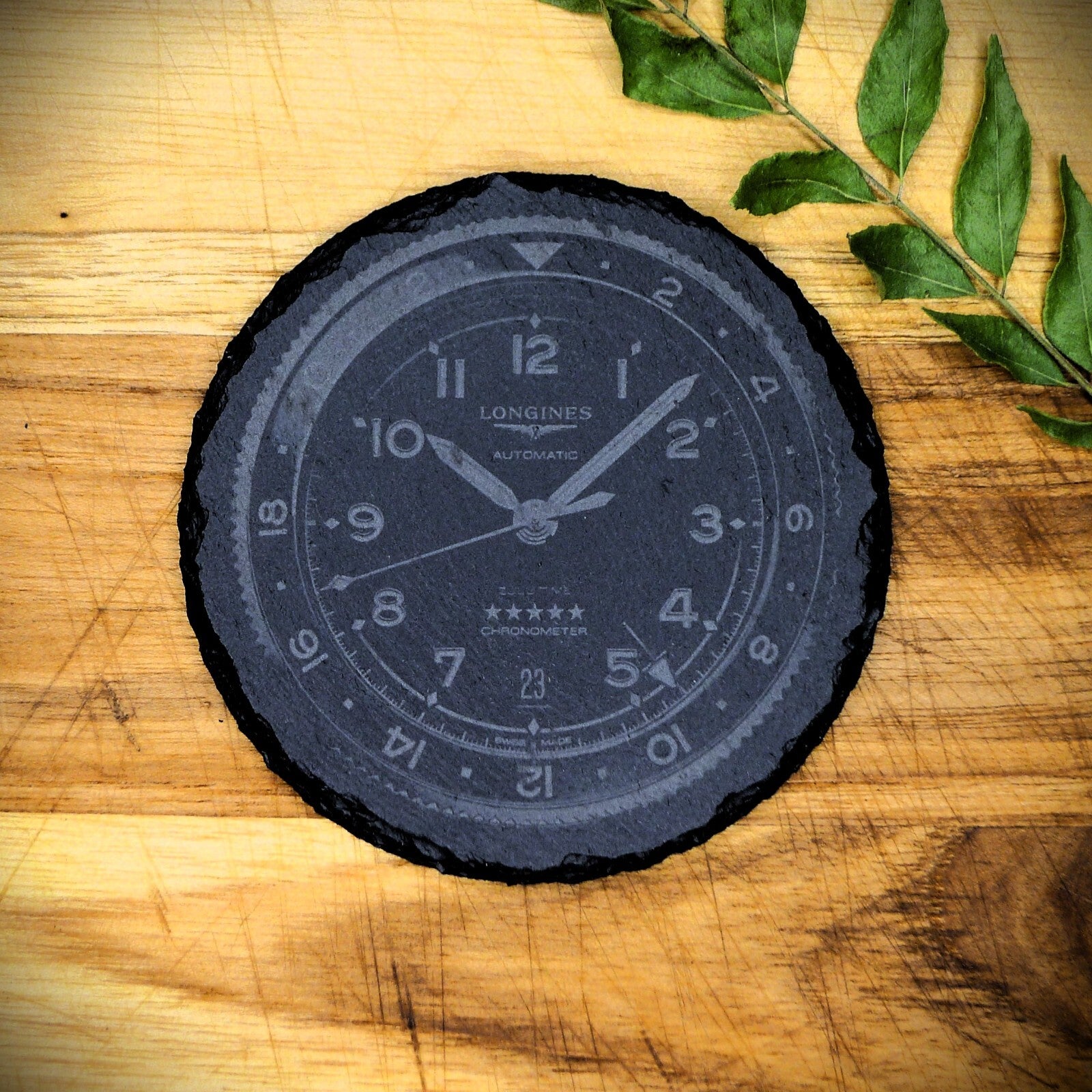 Longines Spirit Zulu Time Slate Coaster Brand New Hand Made Laser Engraved