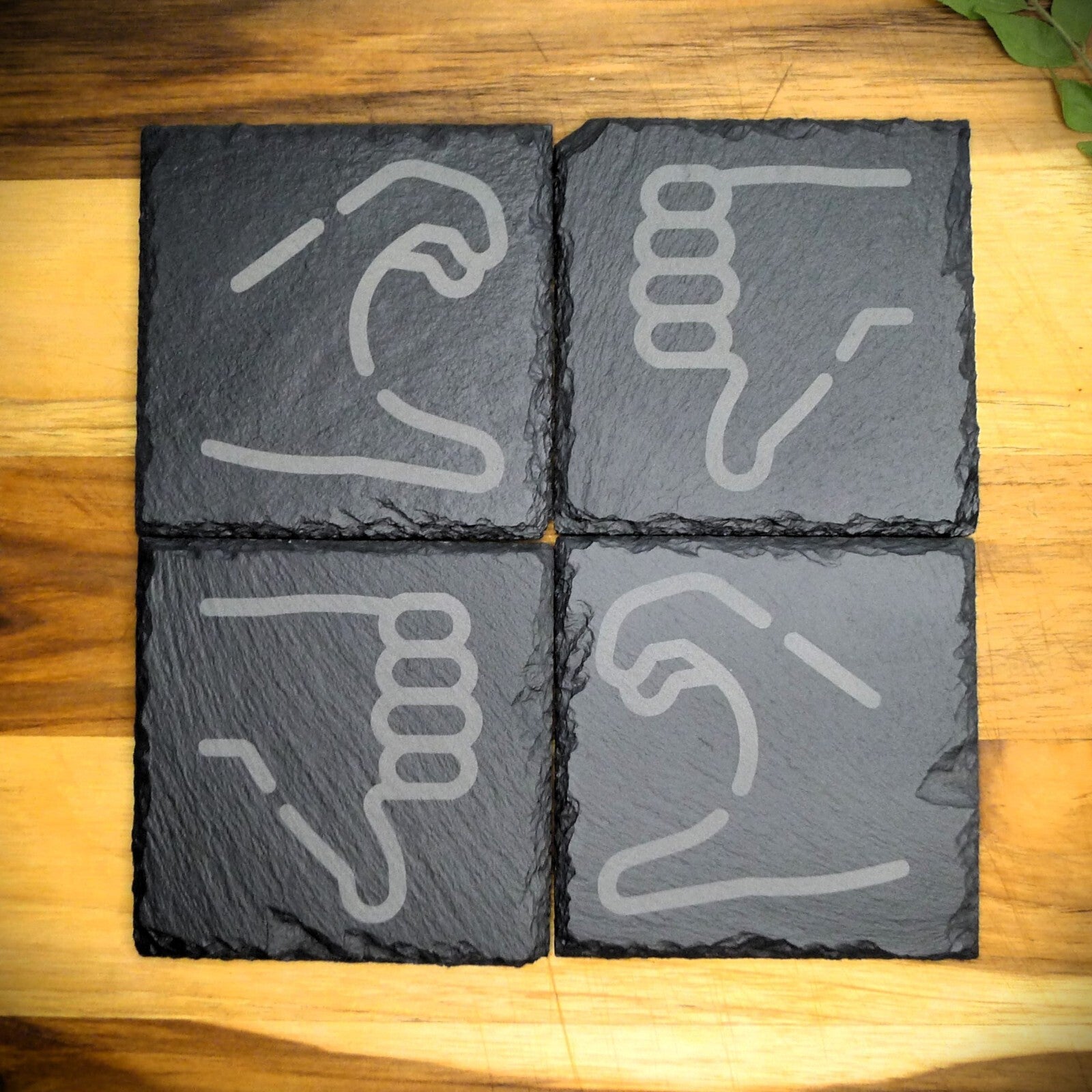 Friendzone Slate Coaster Set – Brand New Laser Engraved Hand Made Home Decor