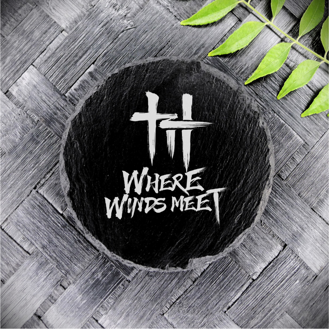 Where Winds Meet Slate Coaster Brand New Handcrafted Laser Engraved Round