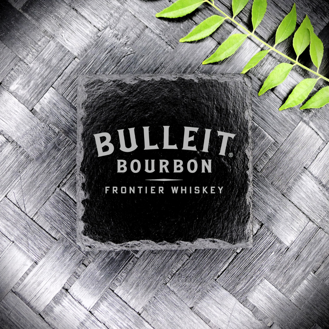 Bulleit Bourbon Whiskey Slate Coaster Brand New Handcrafted Laser Engraved