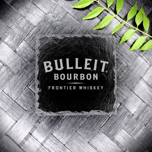 Bulleit Bourbon Whiskey Slate Coaster Brand New Handcrafted Laser Engraved