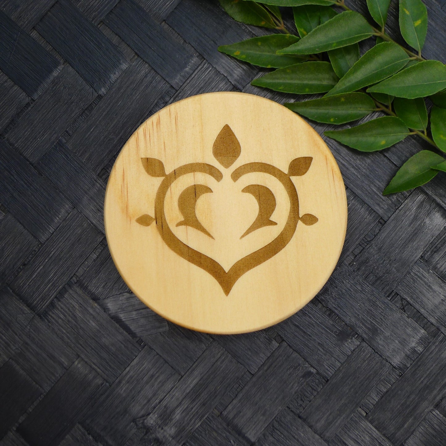 Genshin Impact Archon Wooden Coaster Set Elemental Inspired Gaming Gear