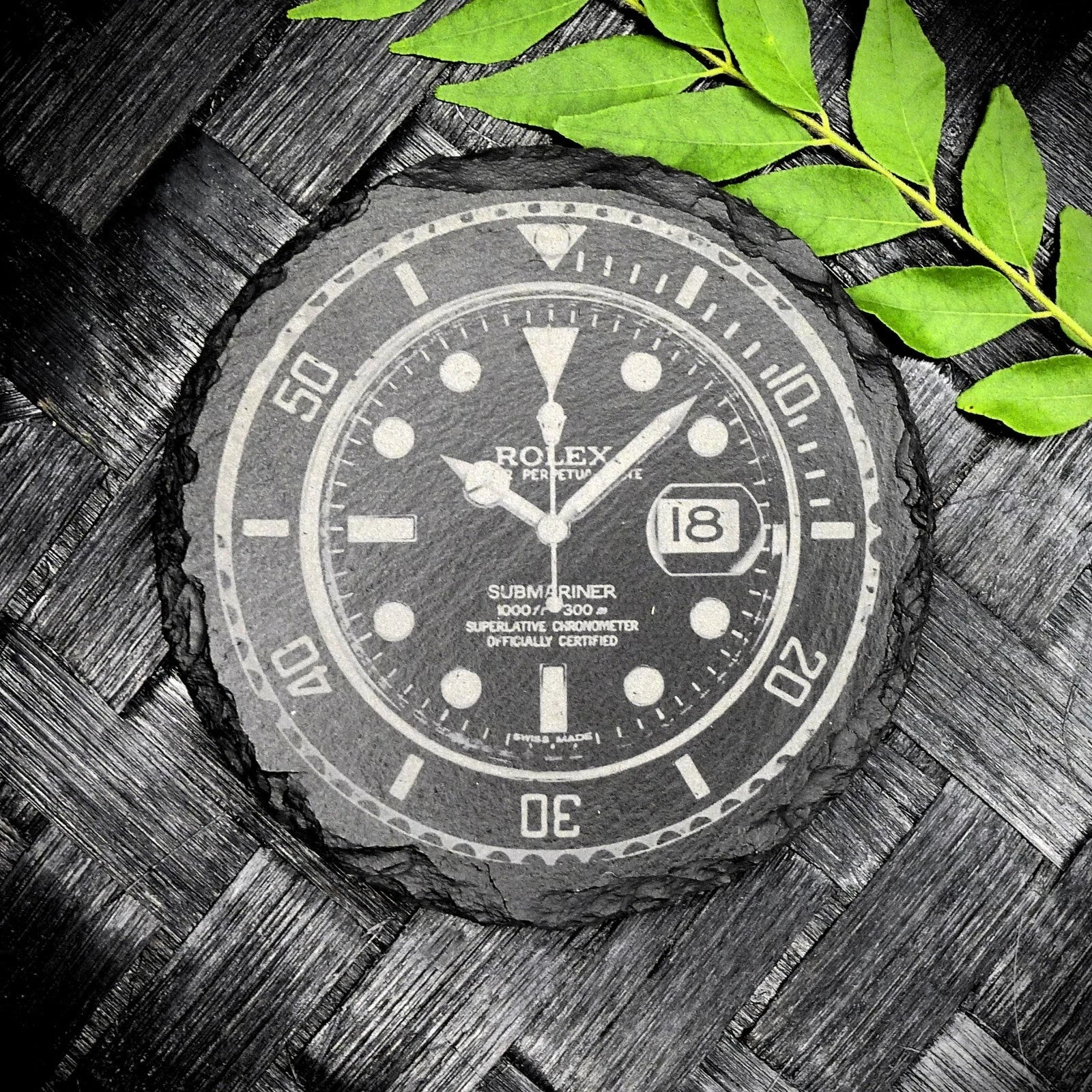 Rolex Submariner 116610LN Slate Coaster Brand New Hand Made Laser Engraved