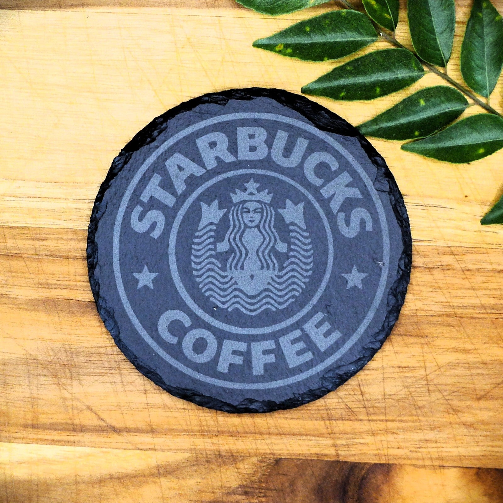 Starbucks Siren Slate Coaster Set - Brand New Laser Engraved Hand Made Fan Art