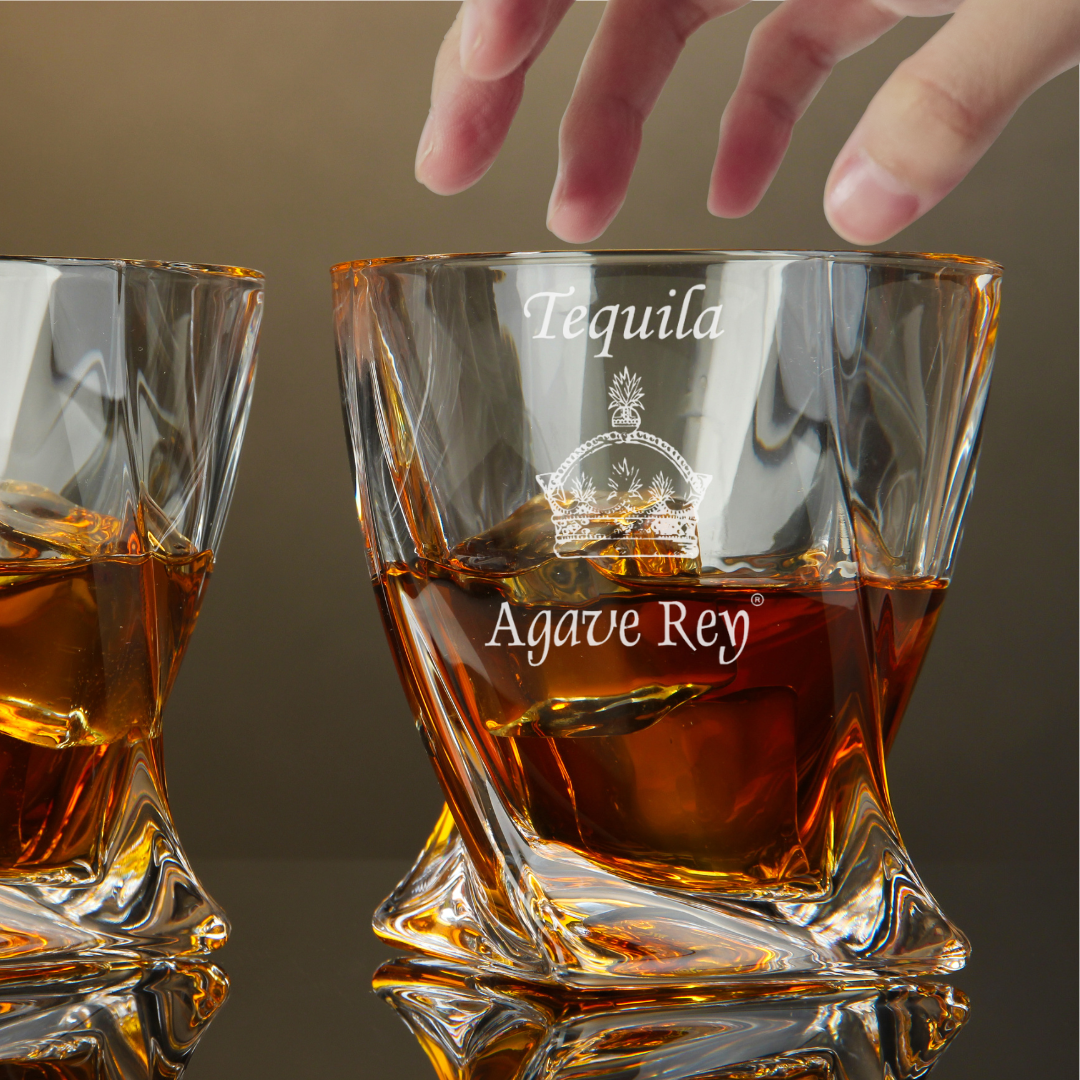 Custom Engraved Agave Rey Whiskey Glass – 10 oz Twisted Rocks Glass New