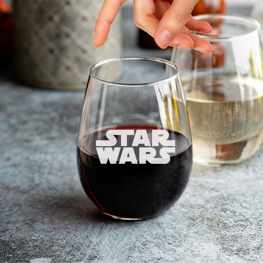 Custom Engraved Star Wars Wine Glass – 15 oz Stemless Wine Glass