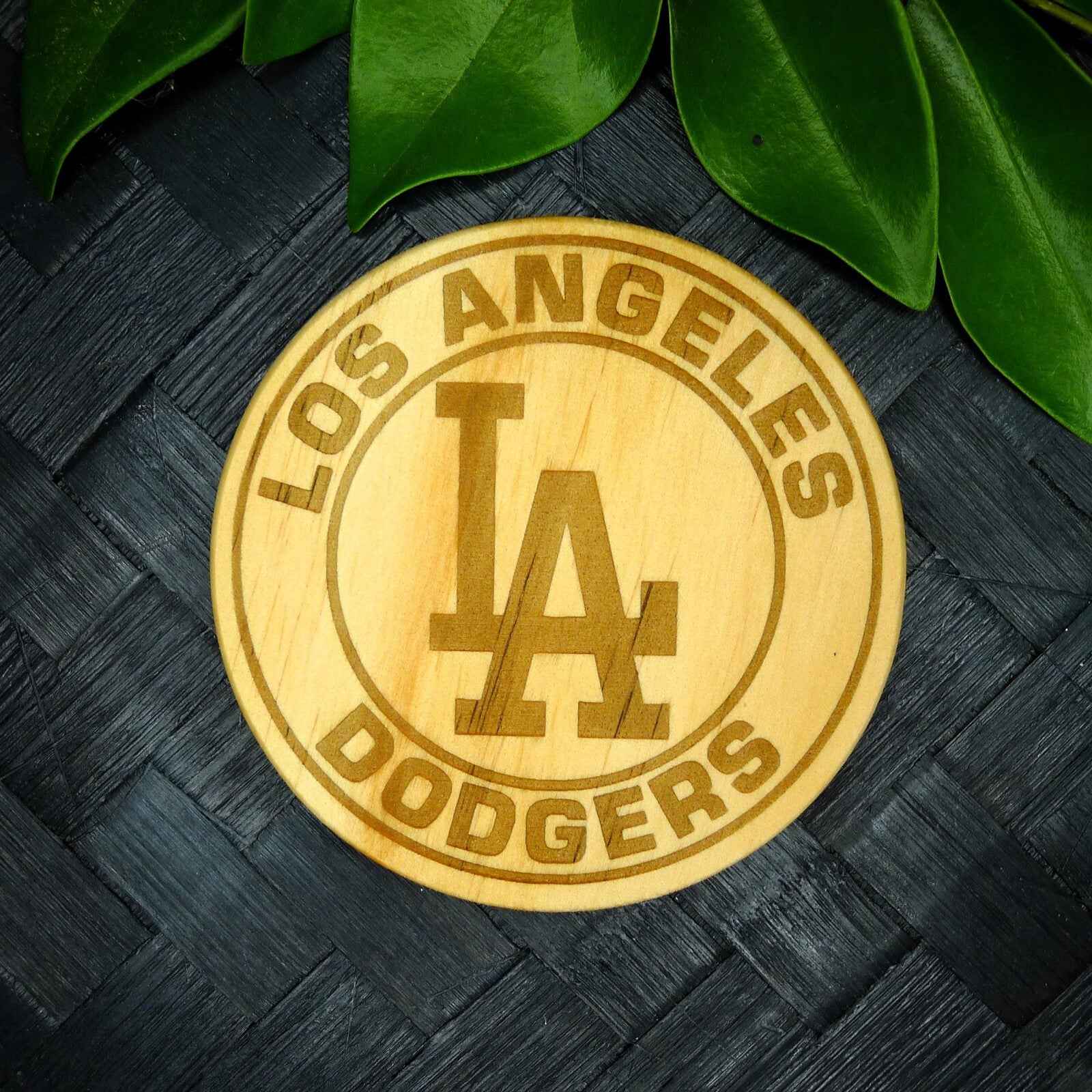 Los Angeles LA Dodgers Coaster Set MLB Brand New Laser Engraved Wood Hand Made 