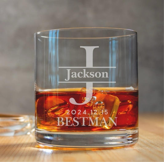 Custom Engraved Whiskey Glass 11 oz Personalized Gift Bourbon Scotch Cocktail