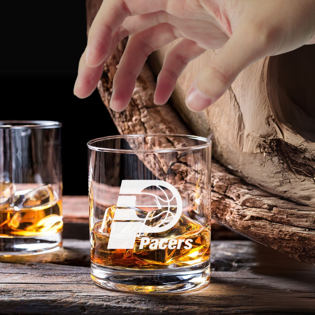Custom Engraved Indiana Pacers Whiskey Glass – 7 oz Standard Rocks Glass