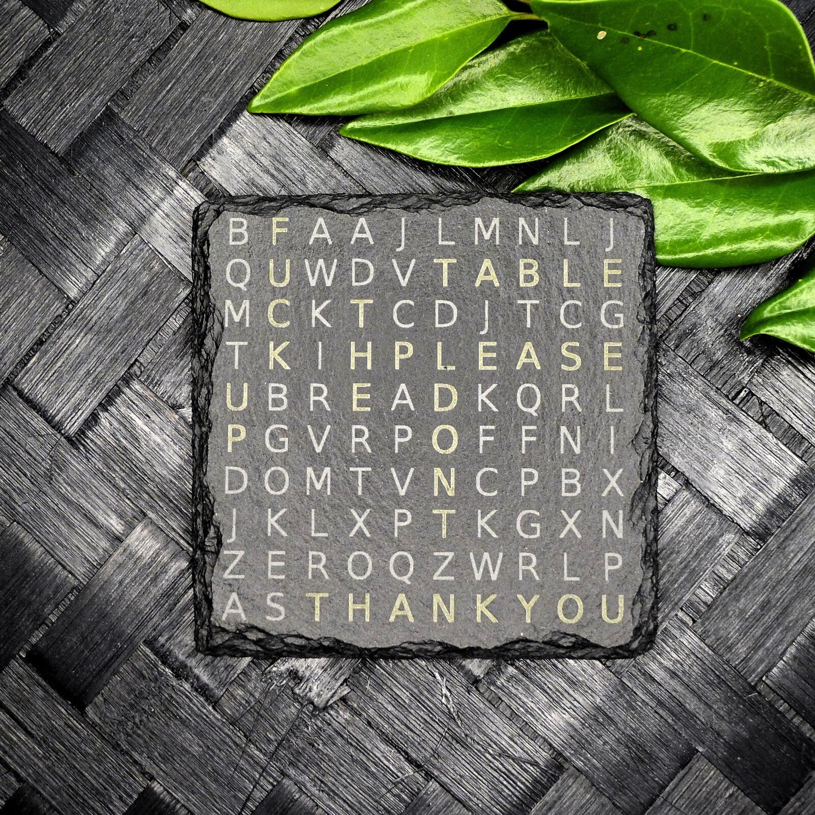 Don't F up the Table Word Search Puzzle Slate Coaster Brand New Hand Made Unique