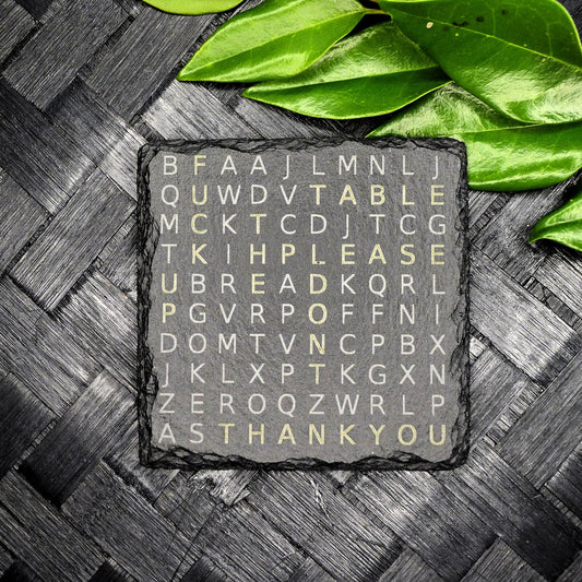 Don't F up the Table Word Search Puzzle Slate Coaster Brand New Hand Made Unique