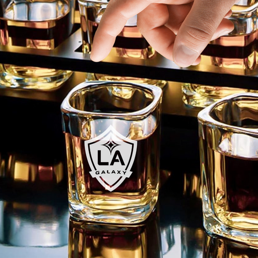 Custom Engraved LA Galaxy Shot Glass – 2.2 oz Square Shot Glass