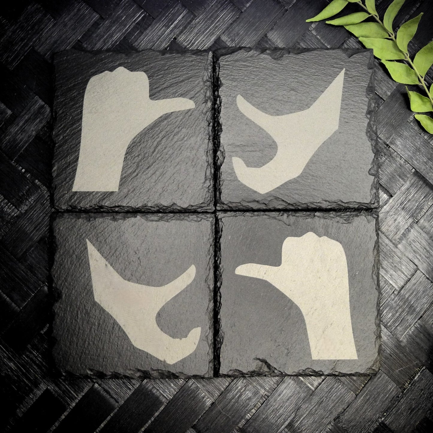 Friendzone Slate Coaster Set – Brand New Laser Engraved Hand Made Home Decor