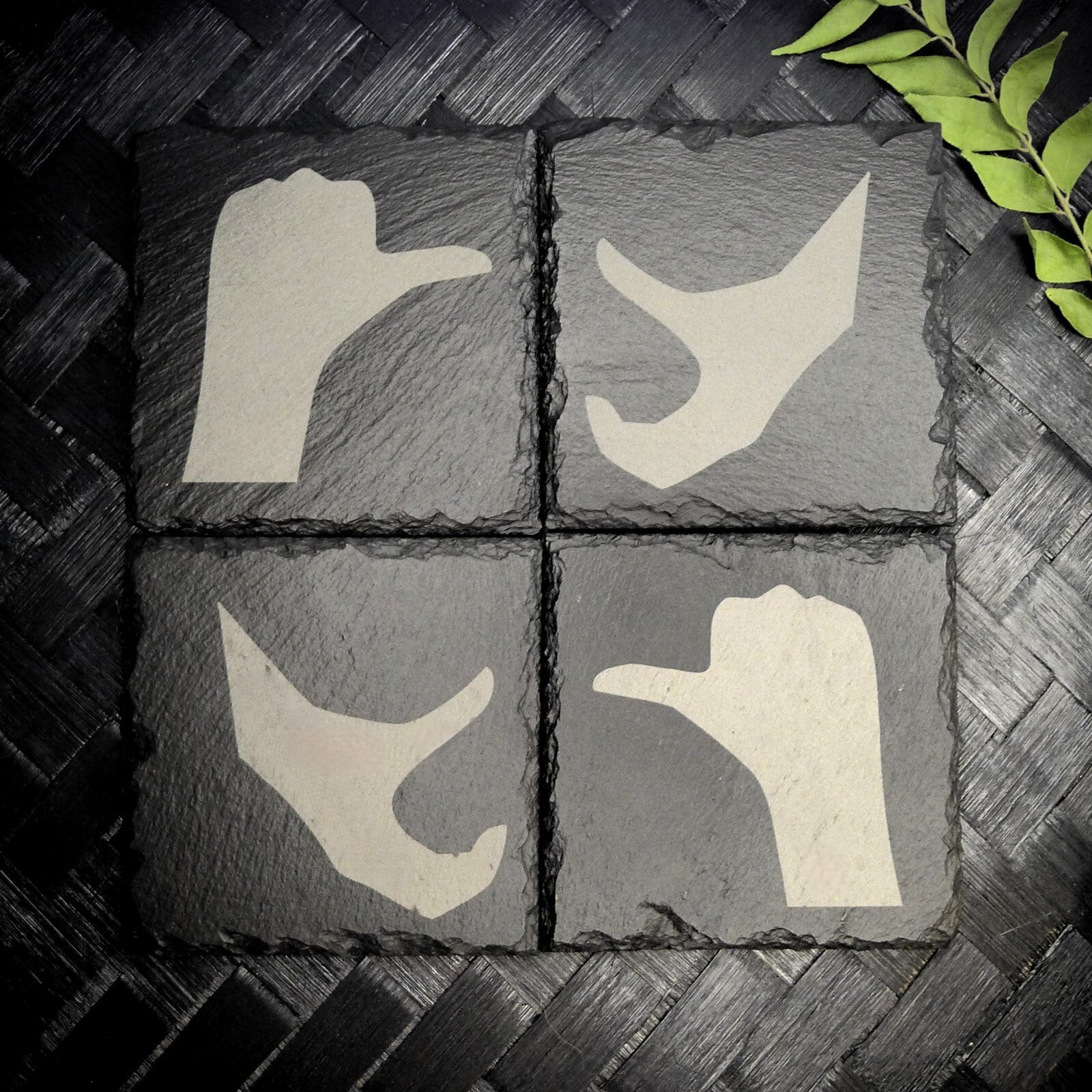 Friendzone Slate Coaster Set – Brand New Laser Engraved Hand Made Home Decor